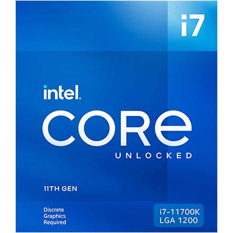 英特尔(intel) i7-11700k 11代 酷睿 处理器 8核16线程 单核睿频至高可达5.0ghz 增强核显 盒装cpu